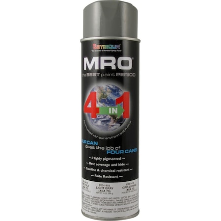 Seymour Of Sycamore 20 oz Industrial Mro High Solids Spray Paint, Light Machinery Gray, 6PK SE488771